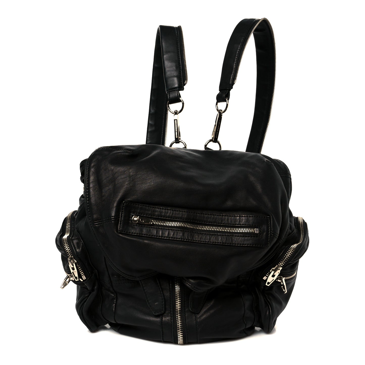 Lambskin Marti Backpack Bag Washed Black Rhodium Hardware