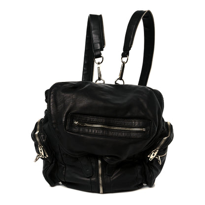 Alexander Wang Lambskin Marti Backpack Bag Washed Black Rhodium Hardware 2 of 13