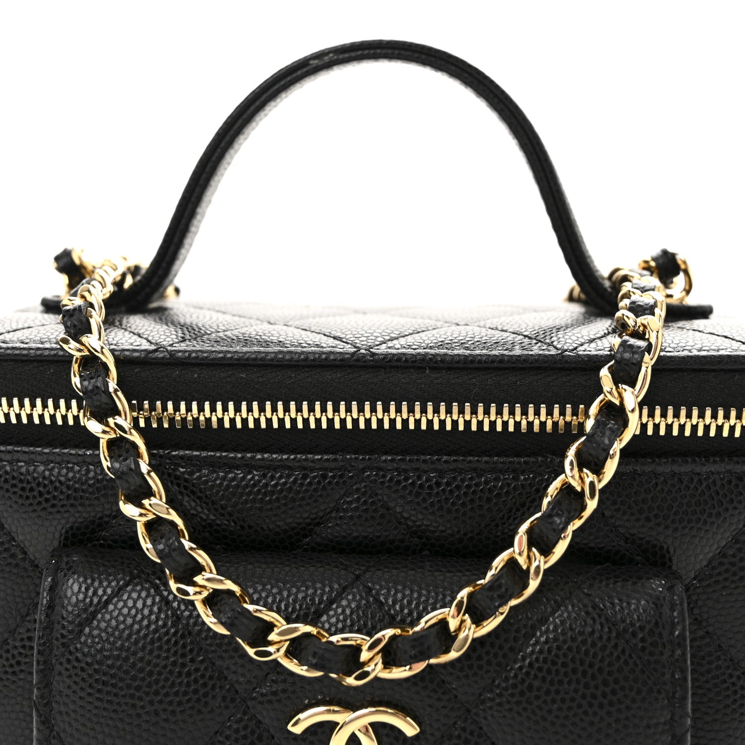 Chanel Caviar Quilted Polly Pocket East West Top Vanity With Chain Black 8 of 11