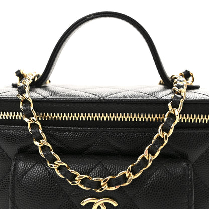Chanel Caviar Quilted Polly Pocket East West Top Vanity With Chain Black 8 of 11