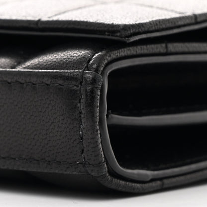 Saint Laurent Lambskin Carre Quilted Cassandre Chain Wallet Black 11 of 12