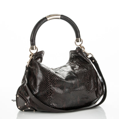 Gucci Python Large Indy Top Handle Hobo Brown 3 of 7