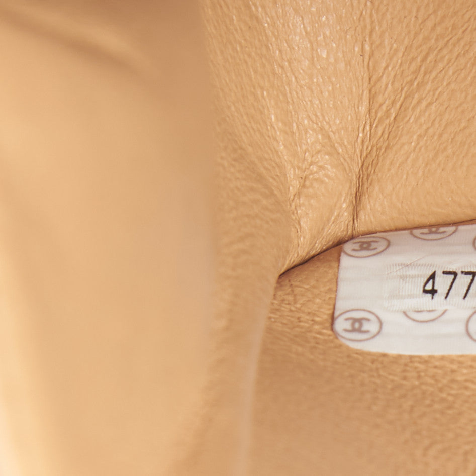 Lambskin Quilted Small Double Flap Beige