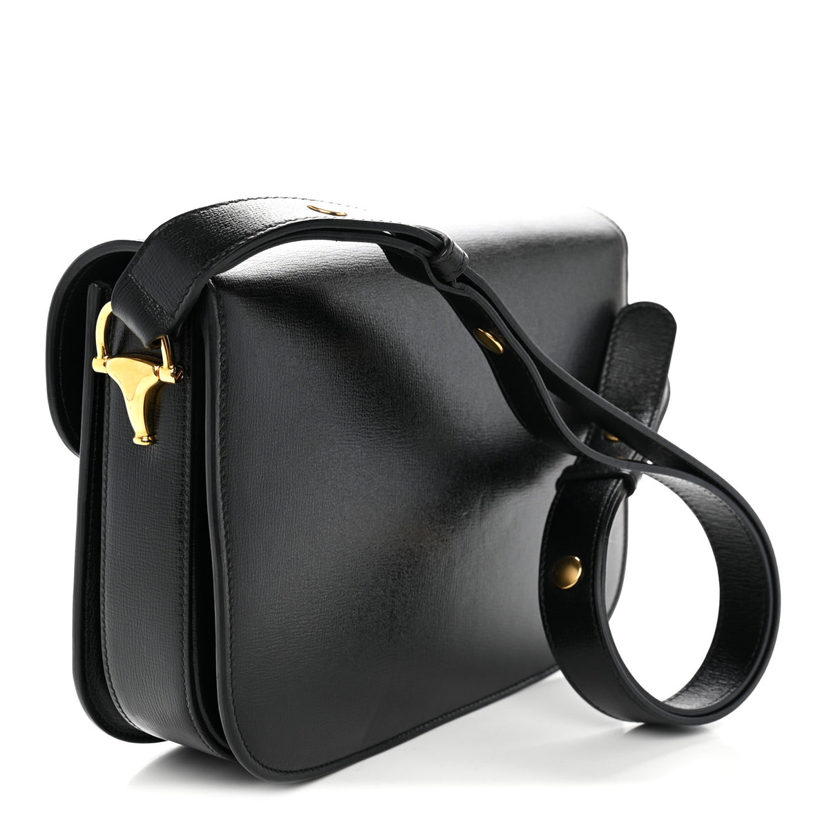 Azalea Calfskin Horsebit 1955 Shoulder Bag Black