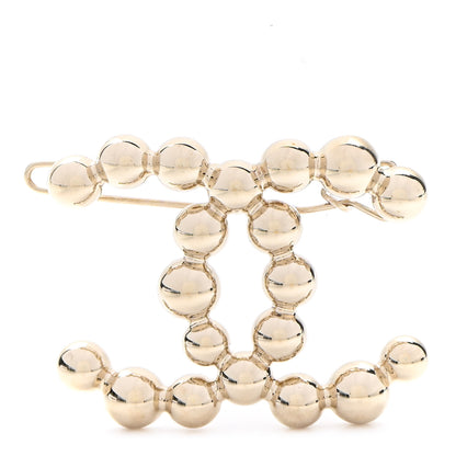 Chanel Metal Beaded CC Hair Clip Gold 1 of 4