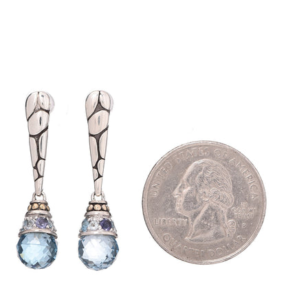 John Hardy Sterling Silver Iolite Blue Topaz Drop Earrings 2 of 4