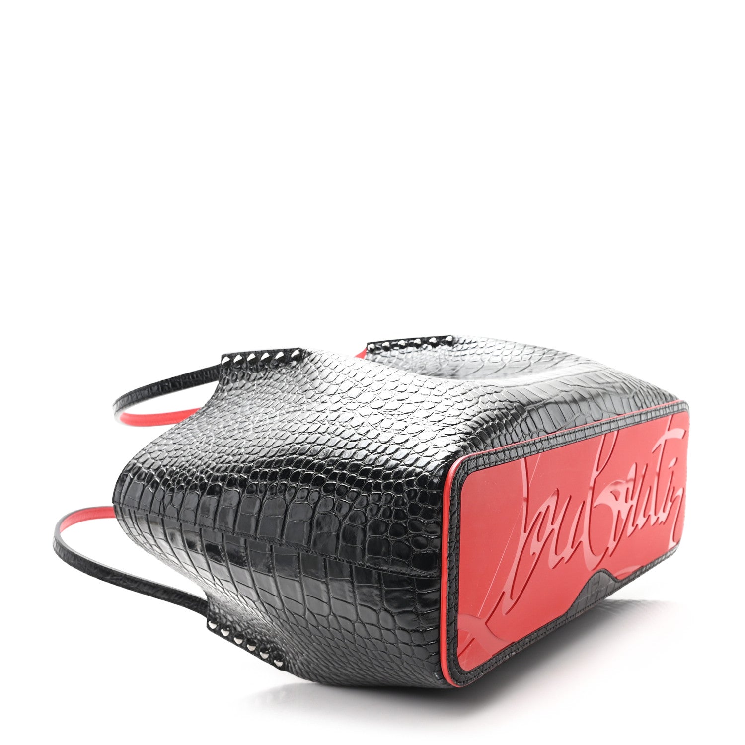 Christian Louboutin Calfskin Crocodile Embossed Spikes Large
