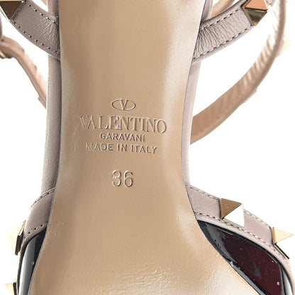 Valentino Garavani Patent Nappa Rockstud Ankle Strap 65mm Pumps 36 Black Poudre 7 of 10