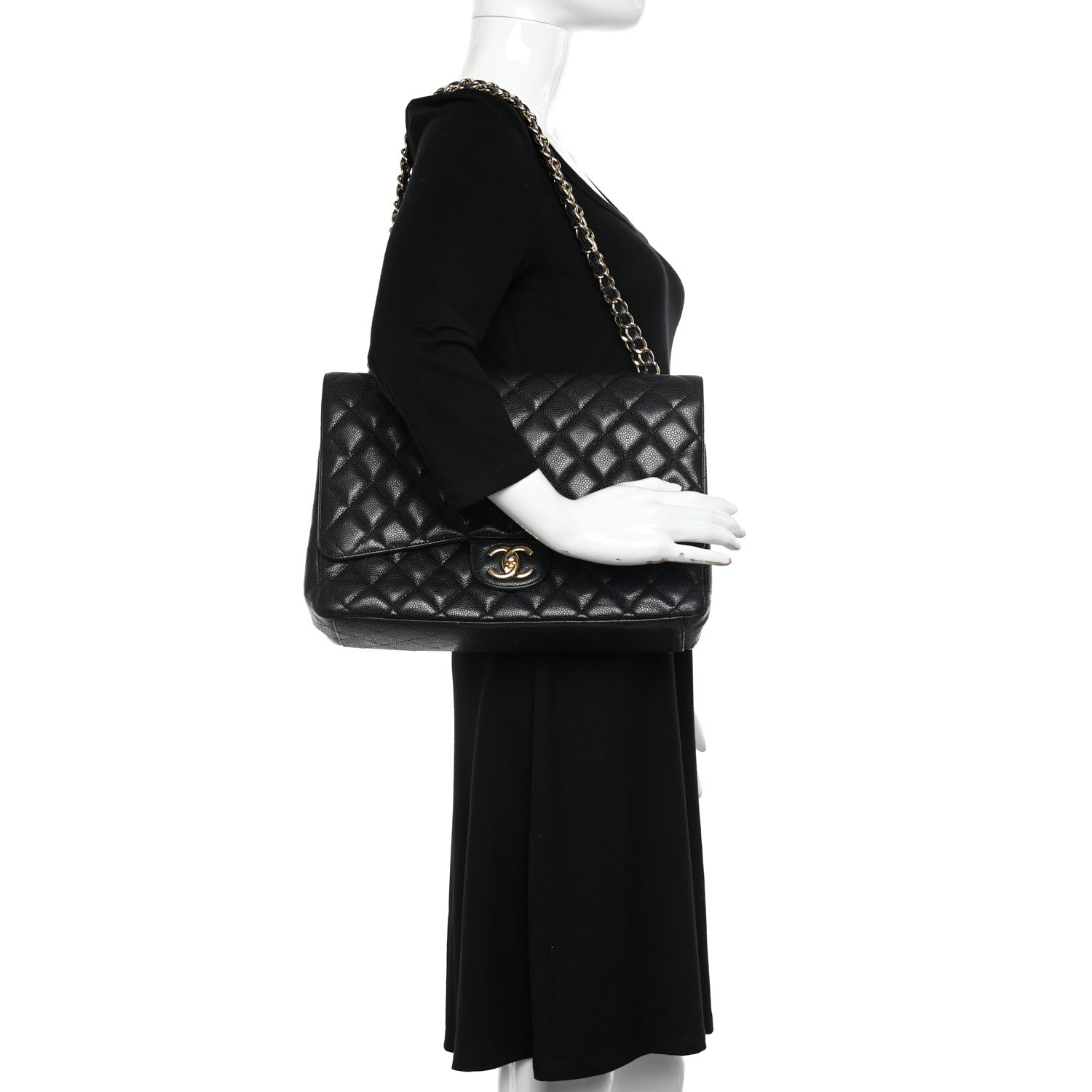 Chanel Caviar Quilted Maxi Double Flap Black 2 of 18