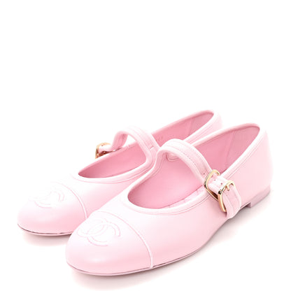 Chanel Lambskin Mary Jane Flats 36 Light Pink 4 of 9