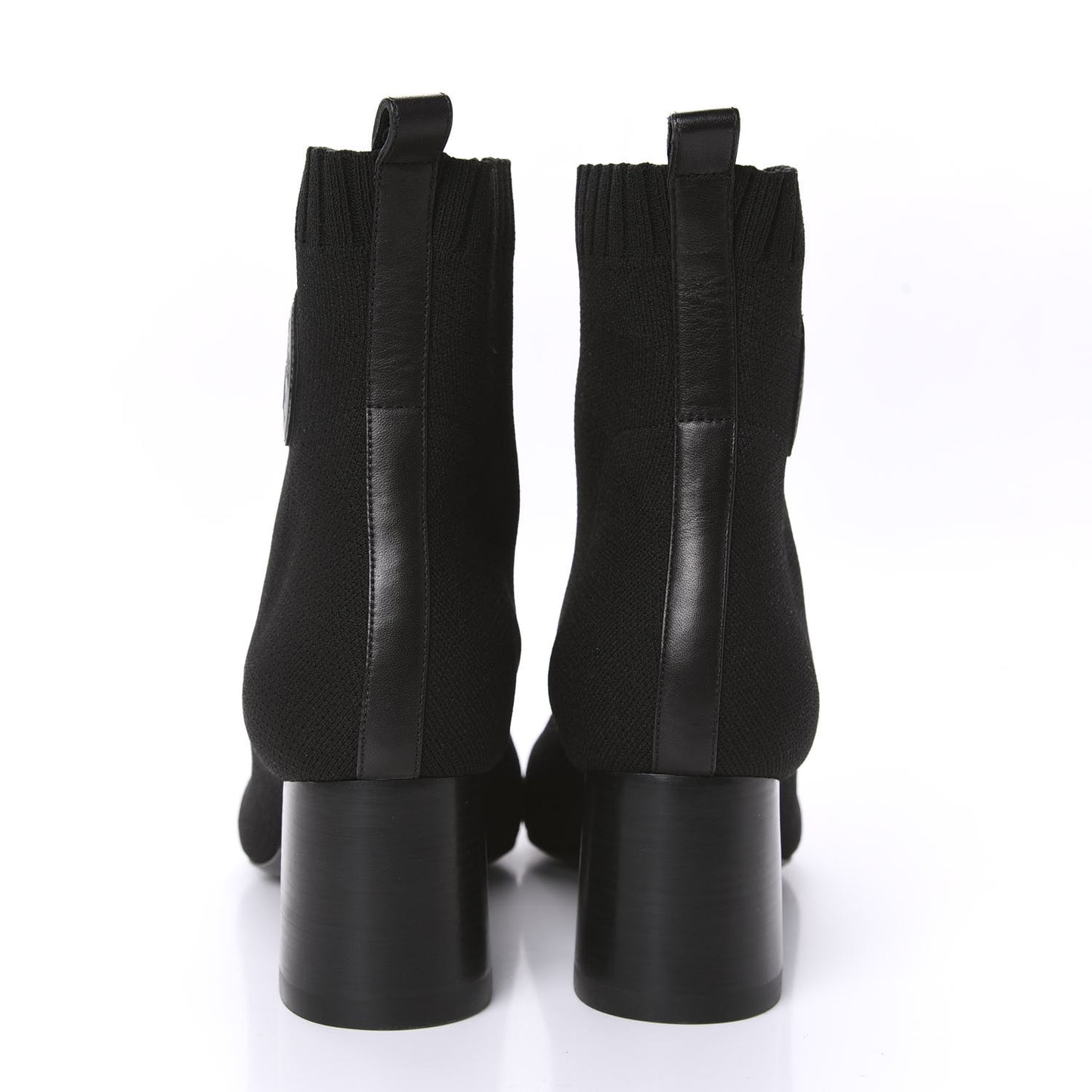 Knit Calfskin Volver Ankle Boots 39 Black