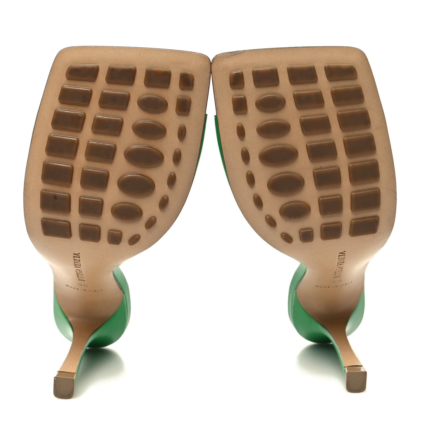 Lambskin Stretch Mule Sandals 38 Grass
