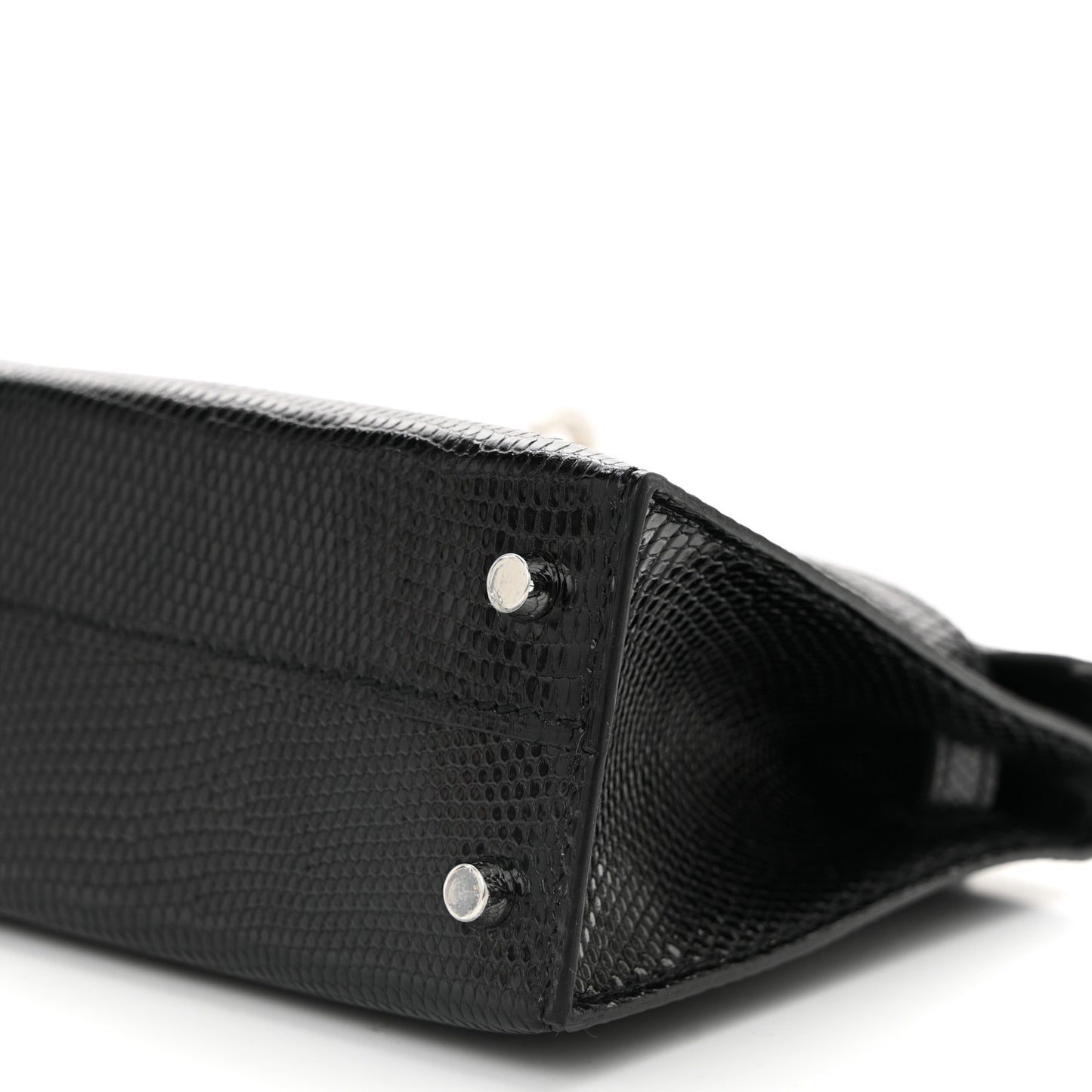 Shiny Lizard Mini Kelly Sellier 20 Black