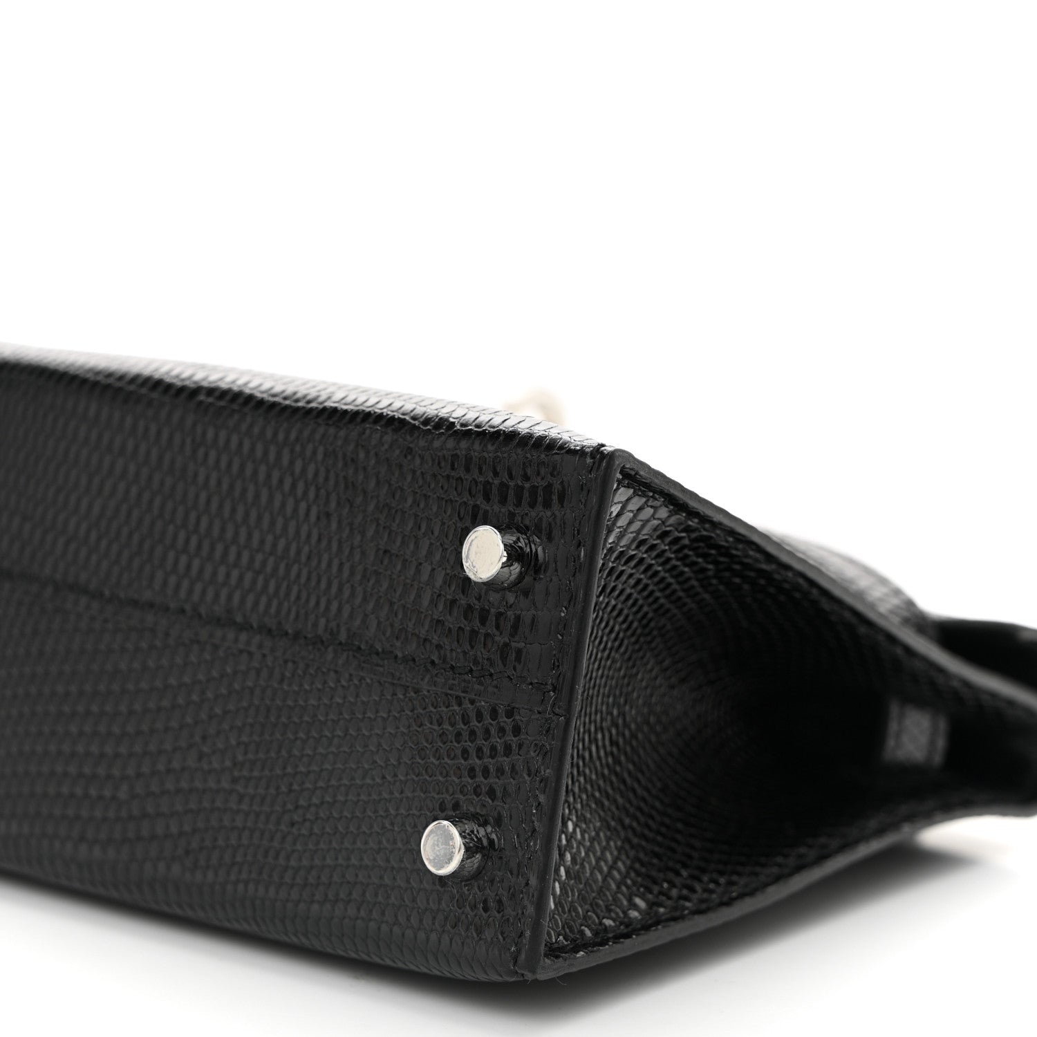 Hermes Shiny Lizard Mini Kelly Sellier 20 Black 10 of 11