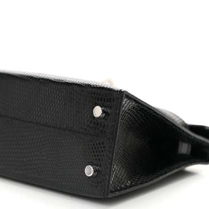 Hermes Shiny Lizard Mini Kelly Sellier 20 Black 10 of 11
