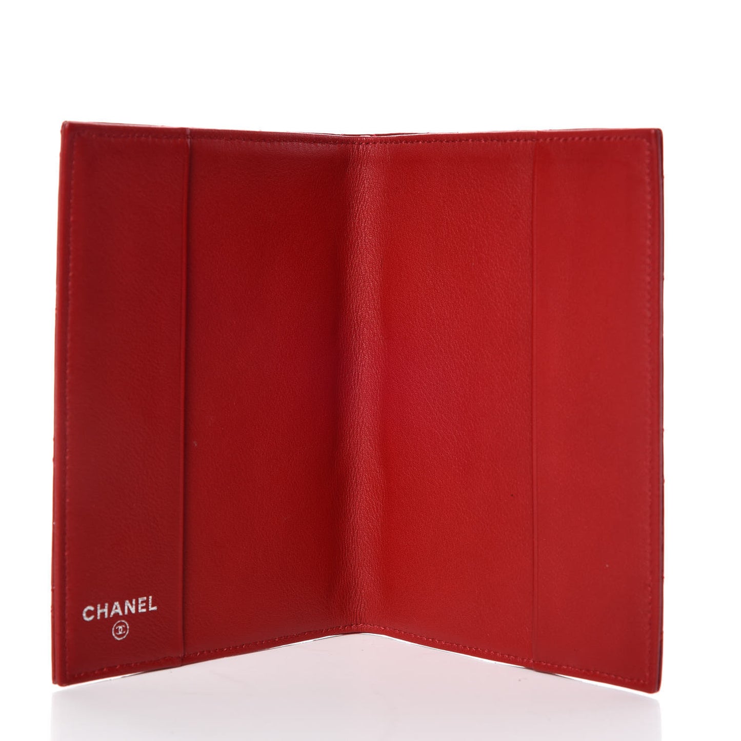 Patent Calfskin Quilted Passport Holder Red