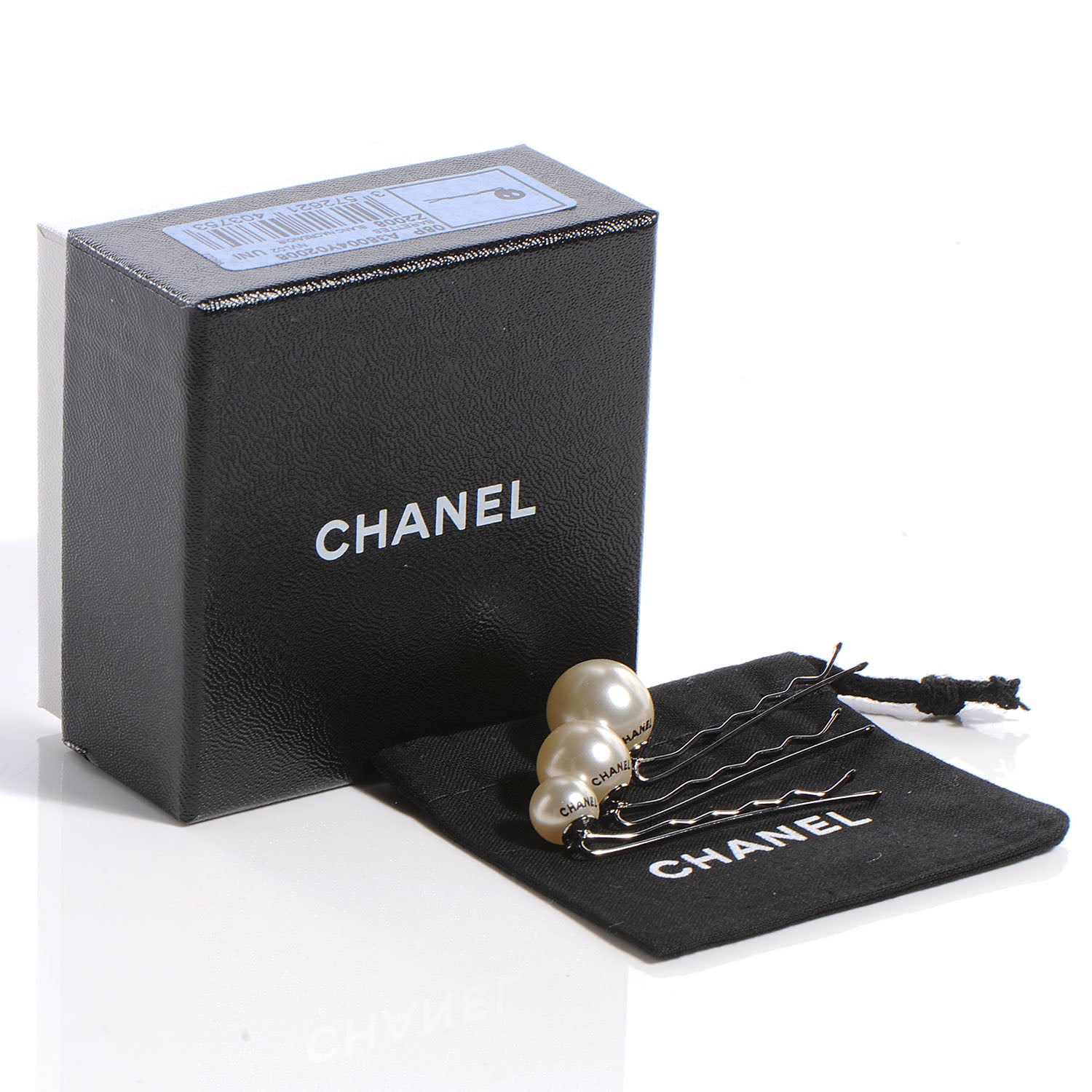 Chanel Pearl CC Set of 3 Hair Clip Barrettes 4 of 4