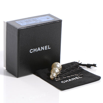 Chanel Pearl CC Set of 3 Hair Clip Barrettes 4 of 4