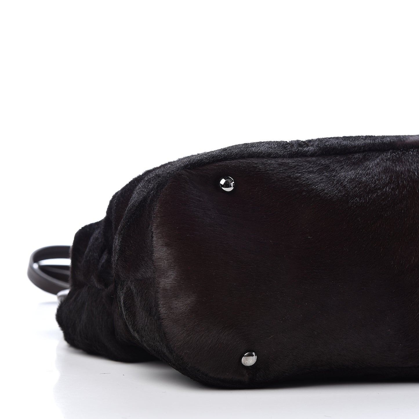 Pony Hair Sharpei Frame Tote Dark Brown
