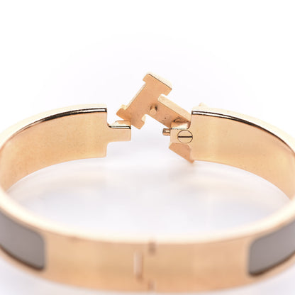 Hermes Enamel Clic Clac H Narrow Bracelet PM Marron Glace 4 of 6