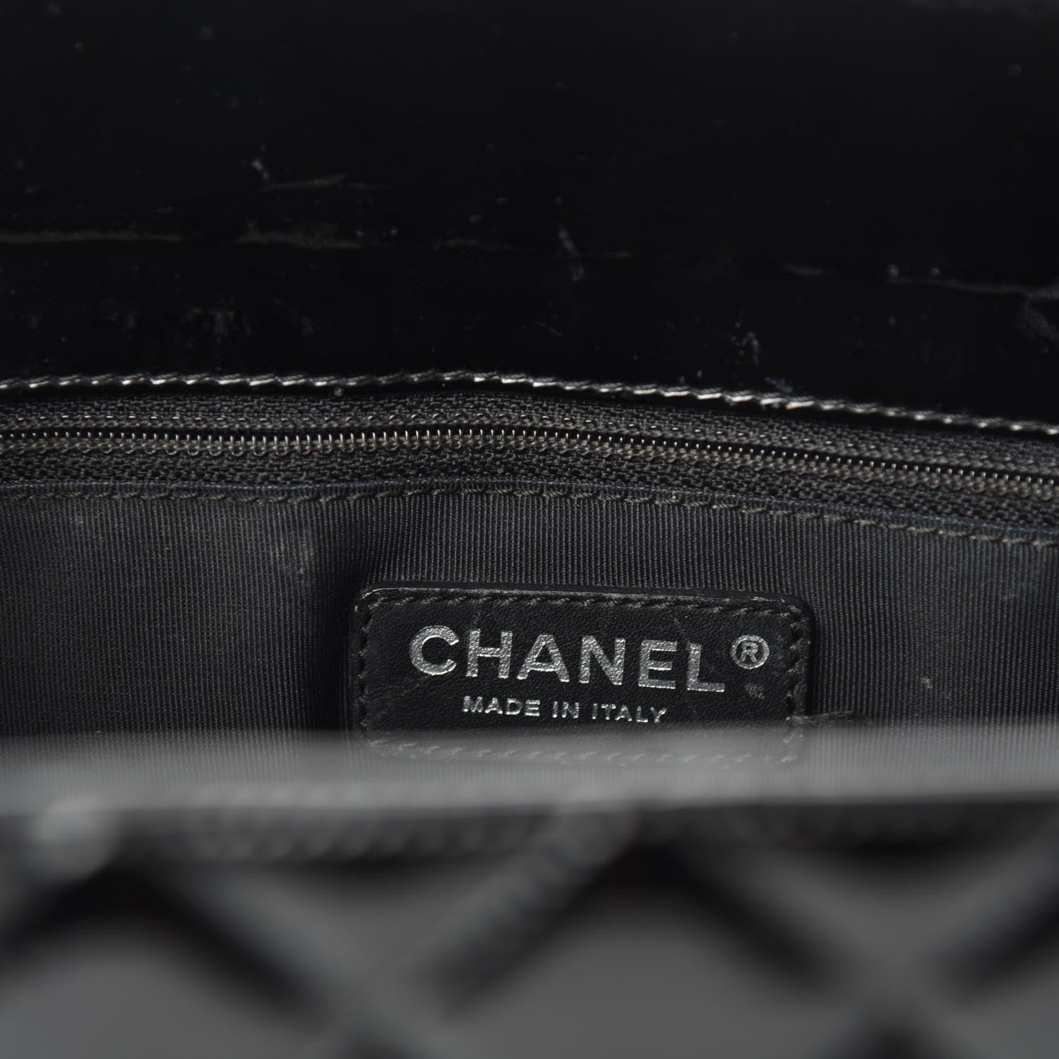 Chanel Patent Quilted Grand Shopping Tote GST Black 14 of 16