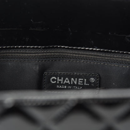Chanel Patent Quilted Grand Shopping Tote GST Black 14 of 16