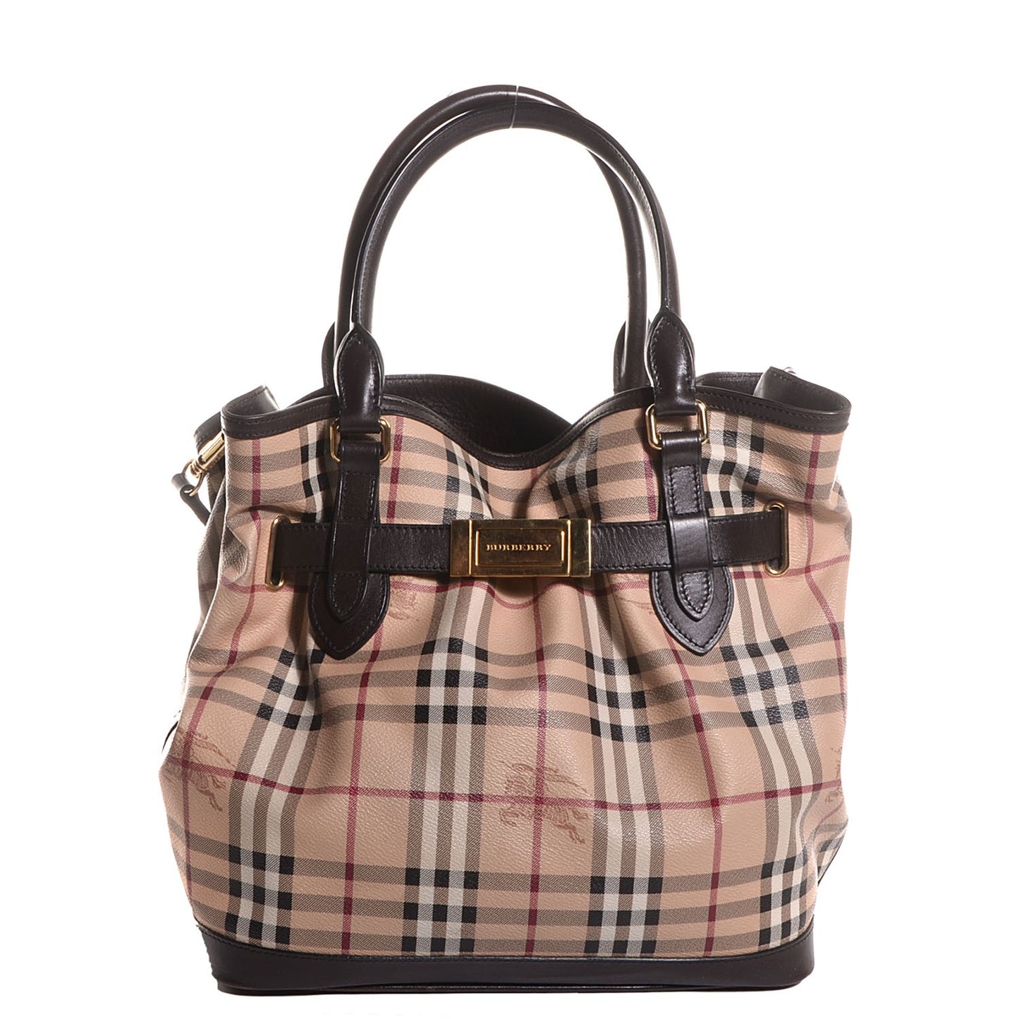 Haymarket Check Medium Golderton Tote Chocolate