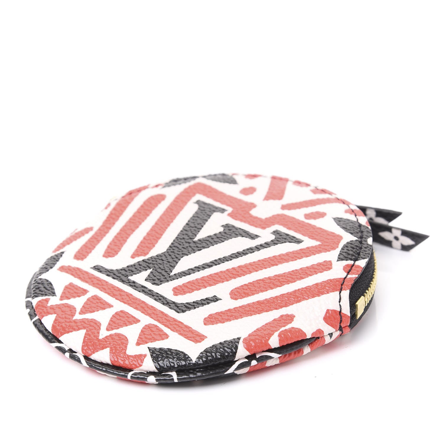 Louis Vuitton Monogram Giant Crafty Round Coin Purse Creme Rouge 6 of 9