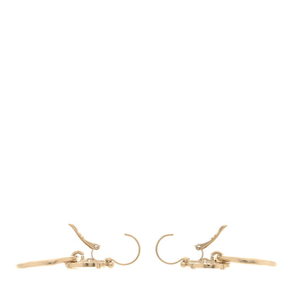 Chanel Metal Round CC Medallion Drop Earrings Gold 3 of 5