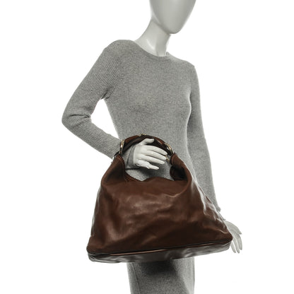 Gucci Calfskin Large Horsebit Chain Hobo Brown 2 of 8