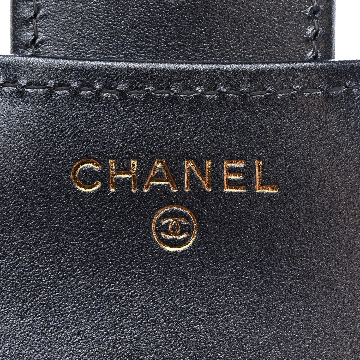 Chanel Iridescent Lambskin Quilted Compact Flap Wallet Navy 6 of 9