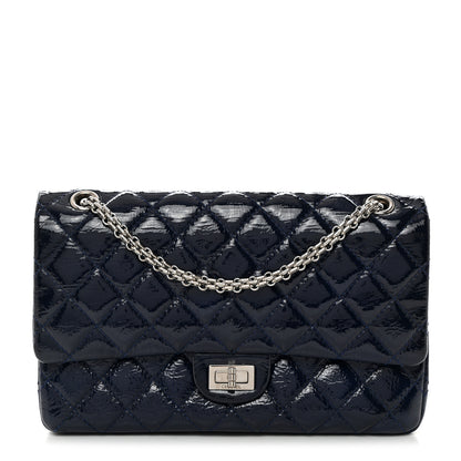 Chanel Distressed Patent Quilted 2.55 Reissue 227 Flap Dark Blue 1 of 13