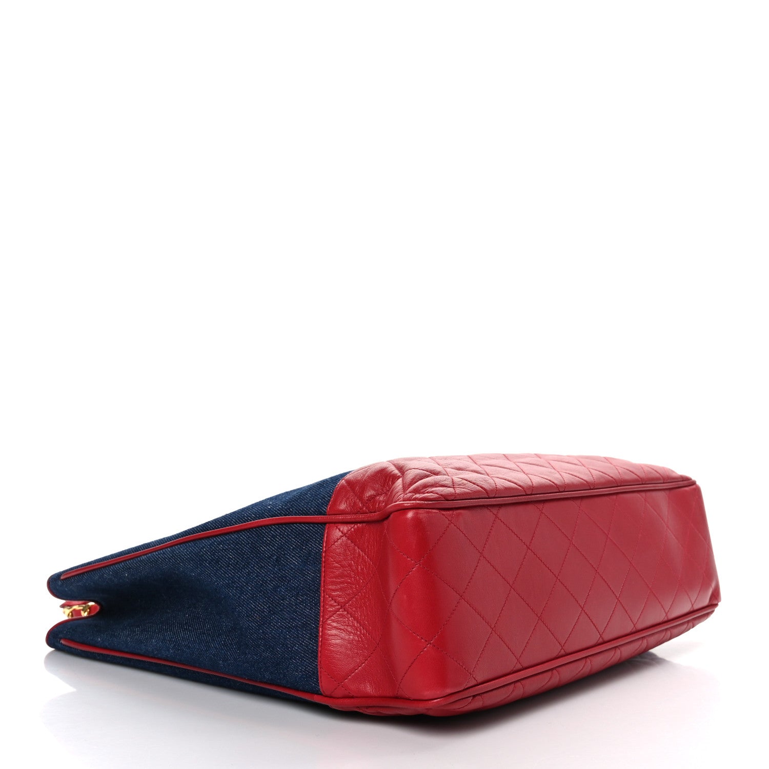 Chanel Denim Lambskin Tote Blue Red 4 of 9
