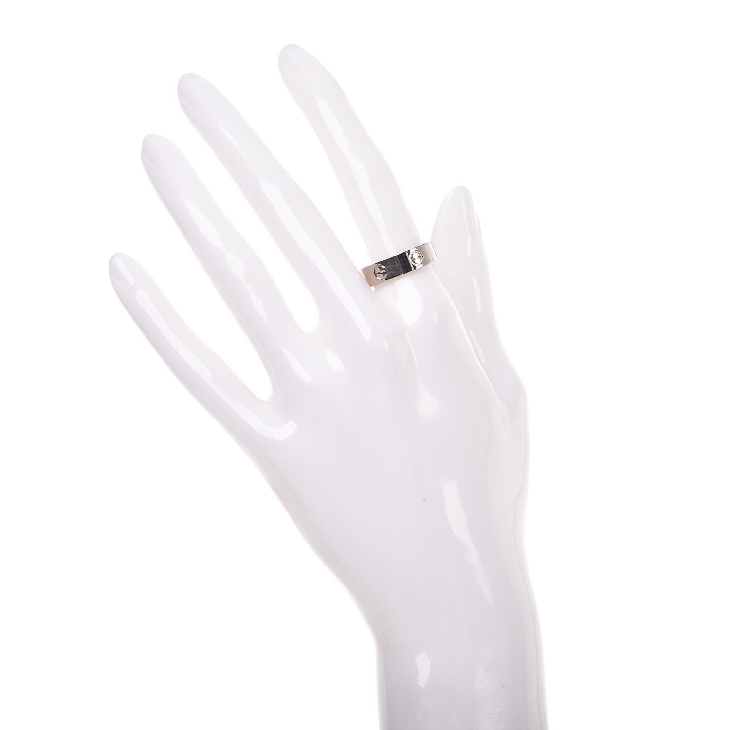 Cartier 18K White Gold 5.5mm LOVE Ring 55 7.25 2 of 4