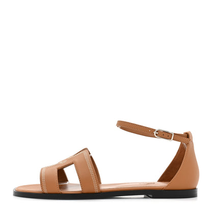 Hermes Calfskin Santorini Sandals 40 Naturel 1 of 8