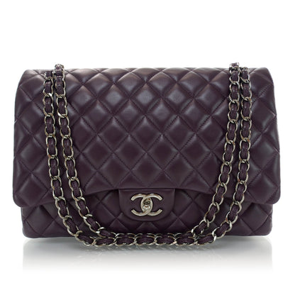 Chanel Lambskin Quilted Maxi Flap Plum 1 of 11