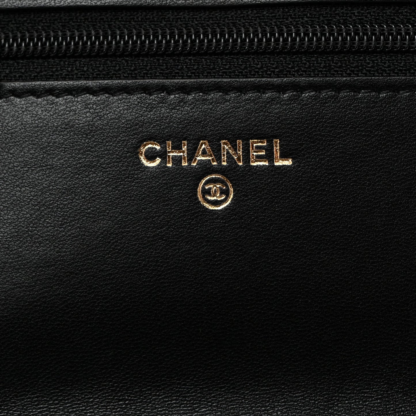 Lambskin Quilted Trendy CC Wallet On Chain WOC Black