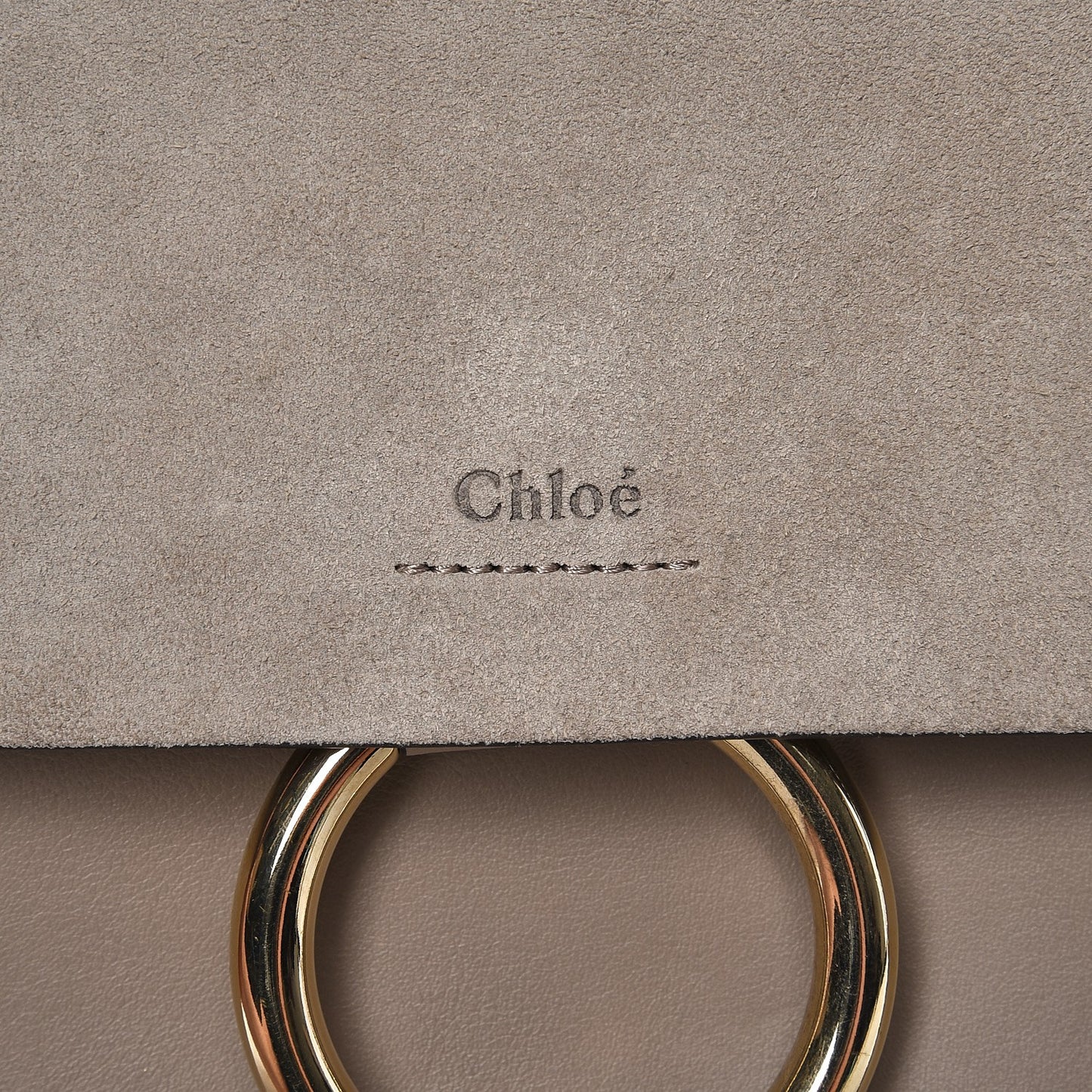 Calfskin Suede Medium Faye Shoulder Bag Motty Grey