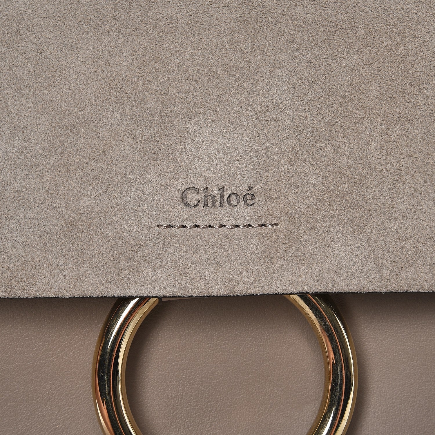 Chloe Calfskin Suede Medium Faye Shoulder Bag Motty Grey 7 of 7