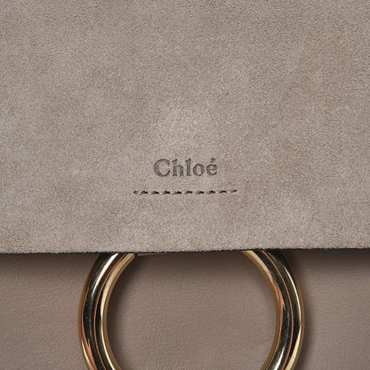Chloe Calfskin Suede Medium Faye Shoulder Bag Motty Grey 7 of 7