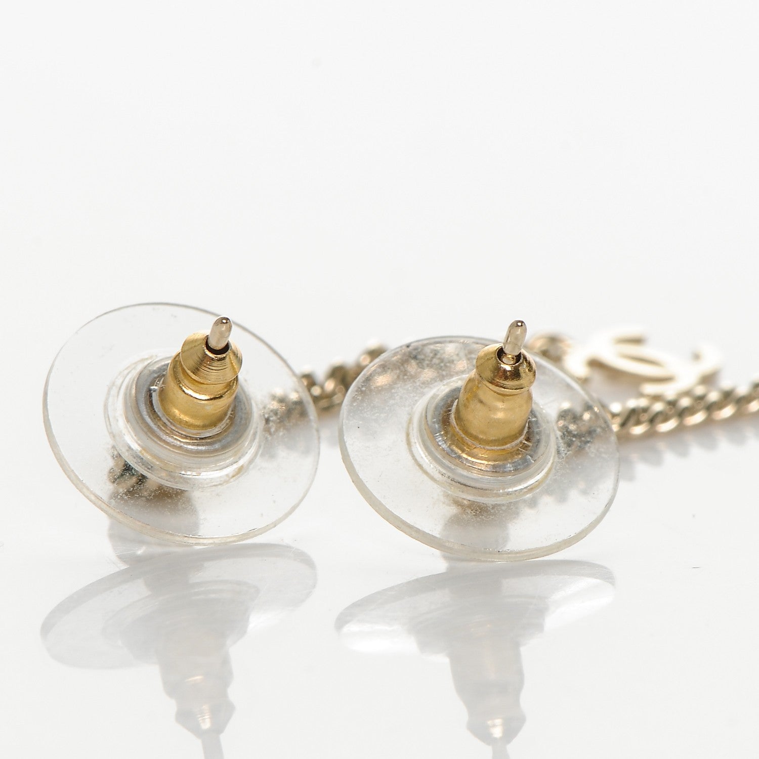 Chanel CC Long Drop Earrings Gold 3 of 3