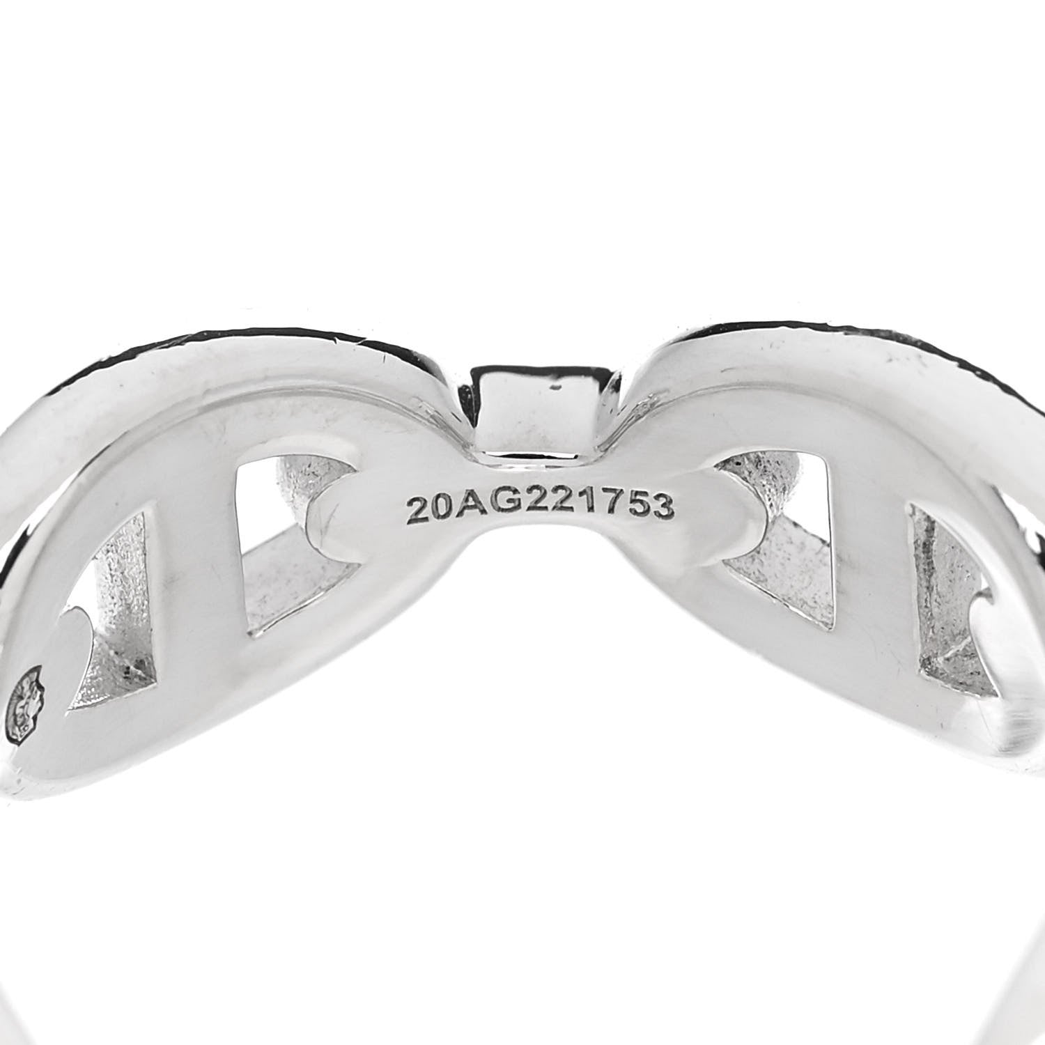 Hermes Sterling Silver PM Chaine d'Ancre Enchainee Band Ring 54 6.75 8 of 9