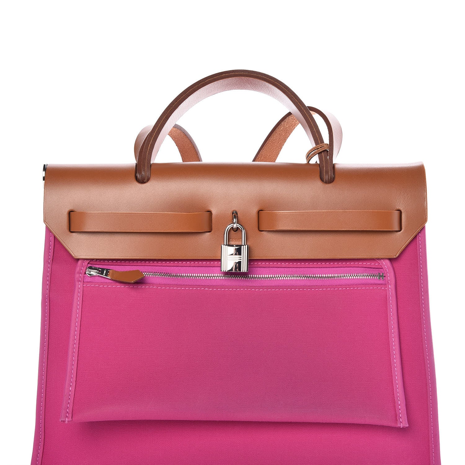 Hermes Vache Hunter Toile Herbag Zip 31 PM Magnolia Fauve 13 of 16