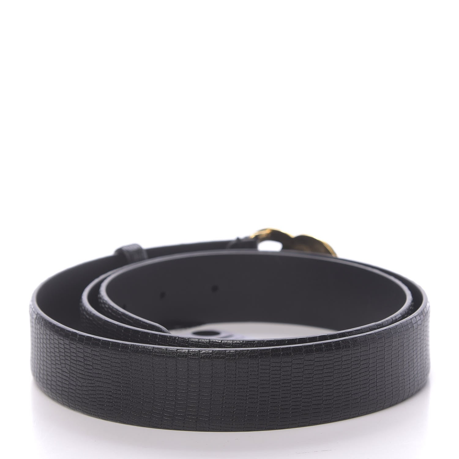 Chanel Lizard Embossed Calfskin Gripoix Poured Glass Along The Nile CC Belt 95 38 Black 2 of 7