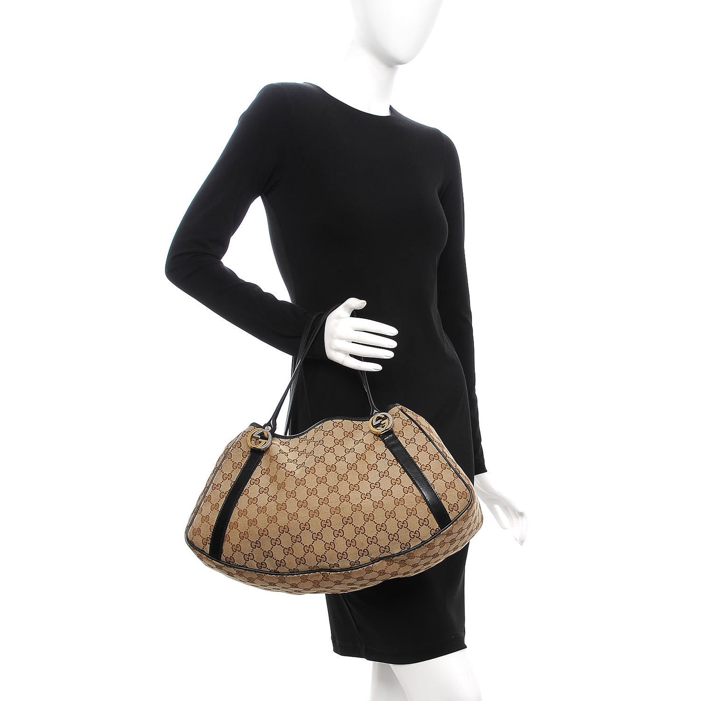 Monogram Medium GG Twins Shoulder Bag Brown