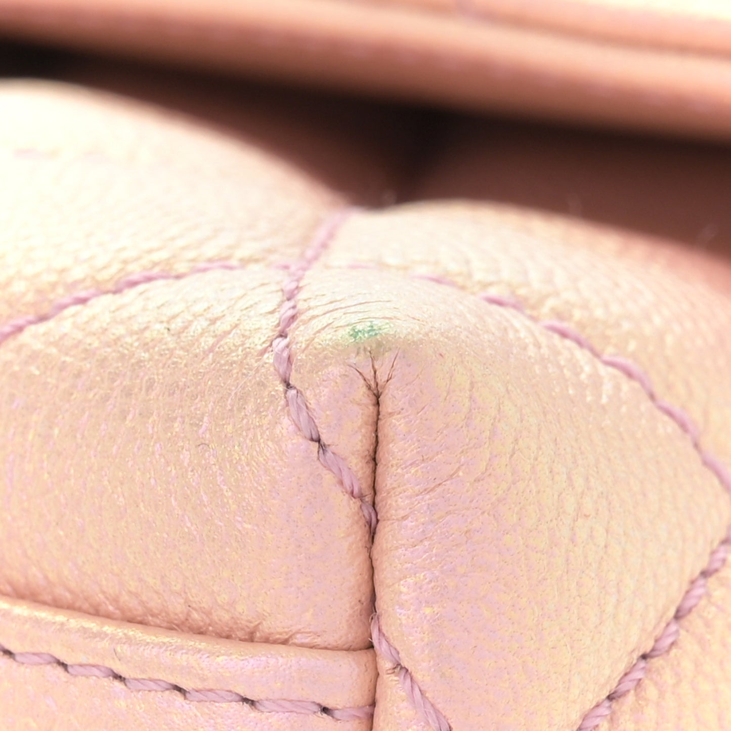 Iridescent Caviar Quilted Mini Coco Handle Flap Pink