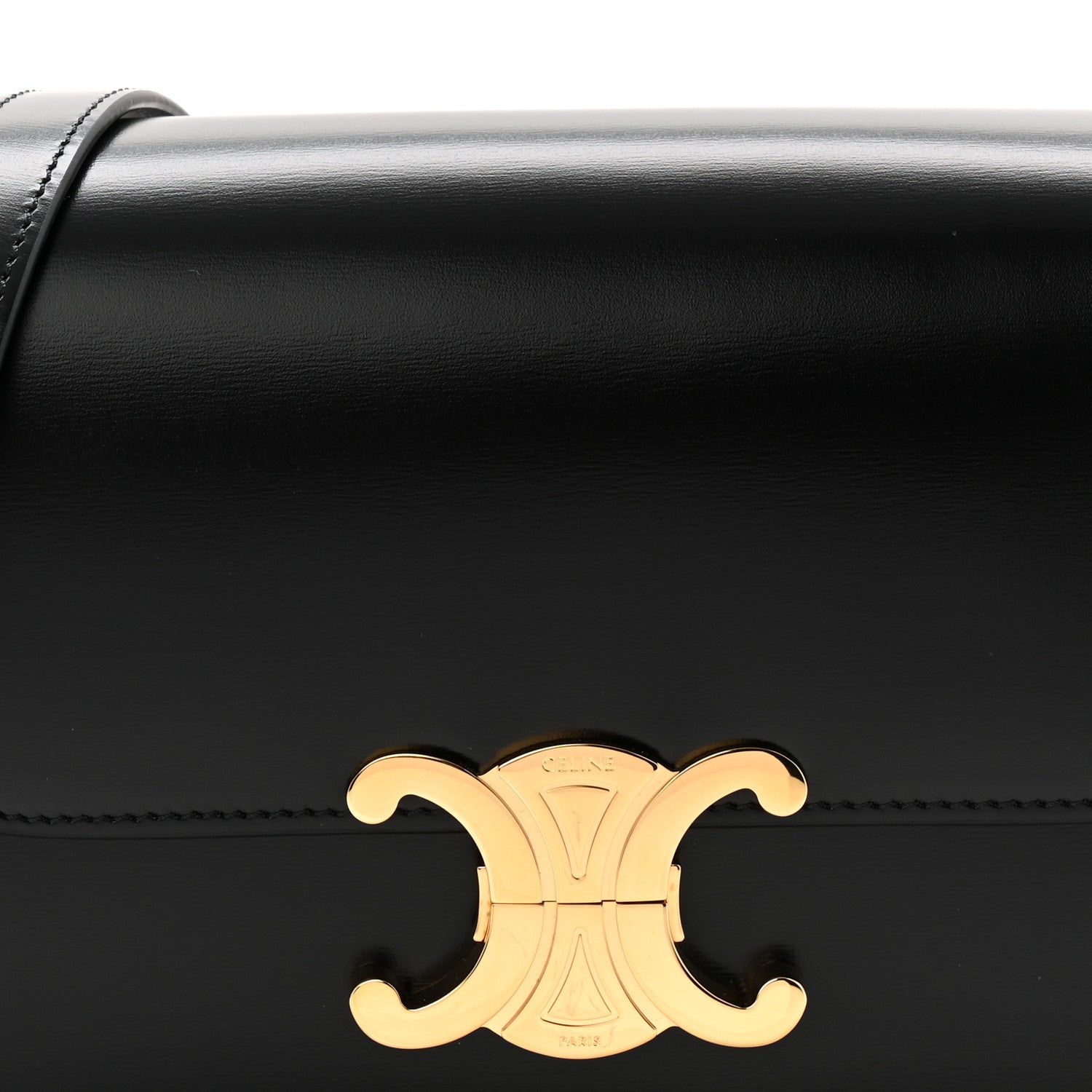 Celine Shiny Calfskin Teen Triomphe Black 8 of 10