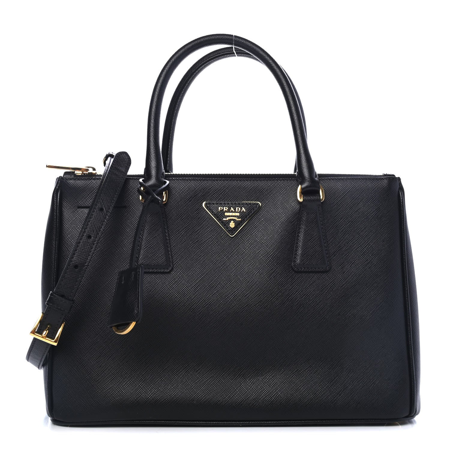 Prada Saffiano Small Galleria Double Zip Tote Black 1 of 4