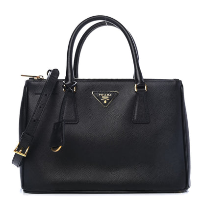 Prada Saffiano Small Galleria Double Zip Tote Black 1 of 4