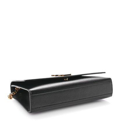 Saint Laurent Grain De Poudre Medium Classic Monogram Kate Satchel Black 4 of 11